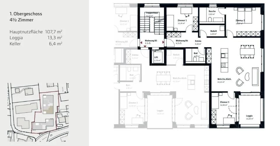 Hochwertige 4.5-Zimmer-Neubauwohnung in privilegierter Lage  Muri AG – photo 4 sur 5