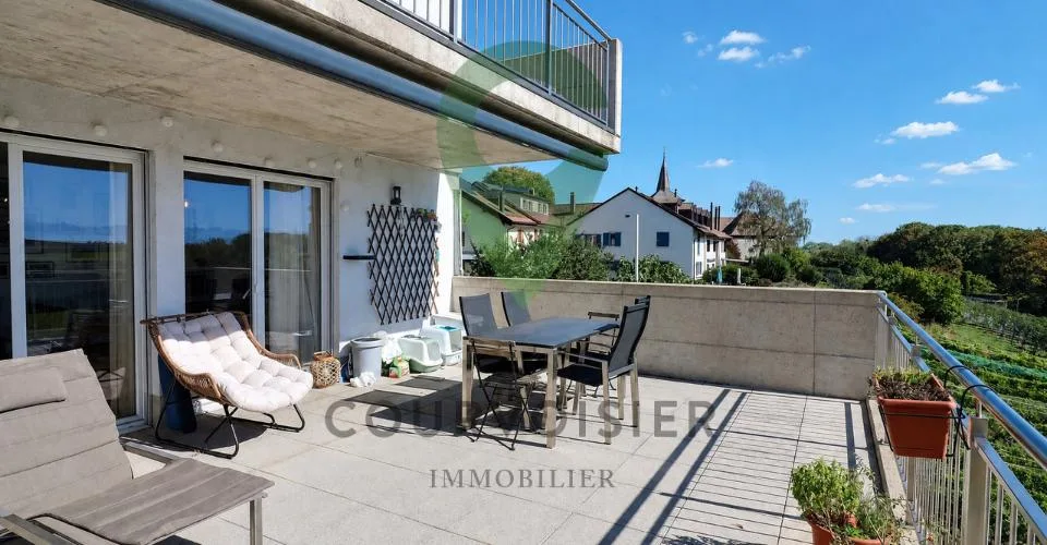 Bello appartamento di 3,5 locali con grande terrazza, a pochi minuti da Morges
