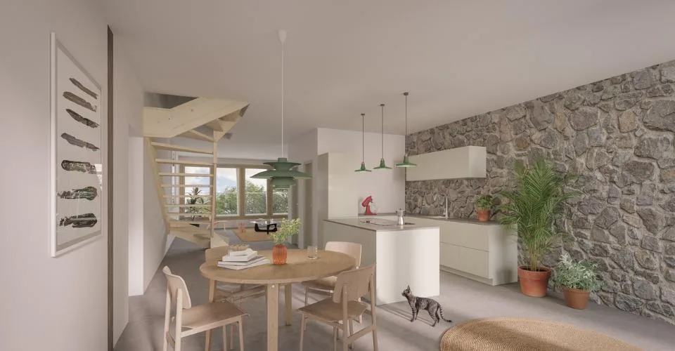 Appartement neuf de 4,5 pces en duplex dans ferme rénovée – photo 3 sur 4