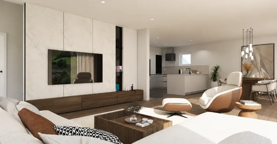 Maison individuelle moderne en construction dans un environnement naturel – photo 13 sur 23