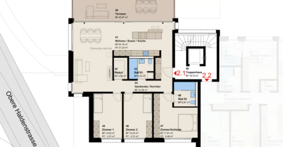 Projet de construction neuve : appartement de 4,5 pièces à l'étage supérieur à Untereggen – photo 19 sur 20