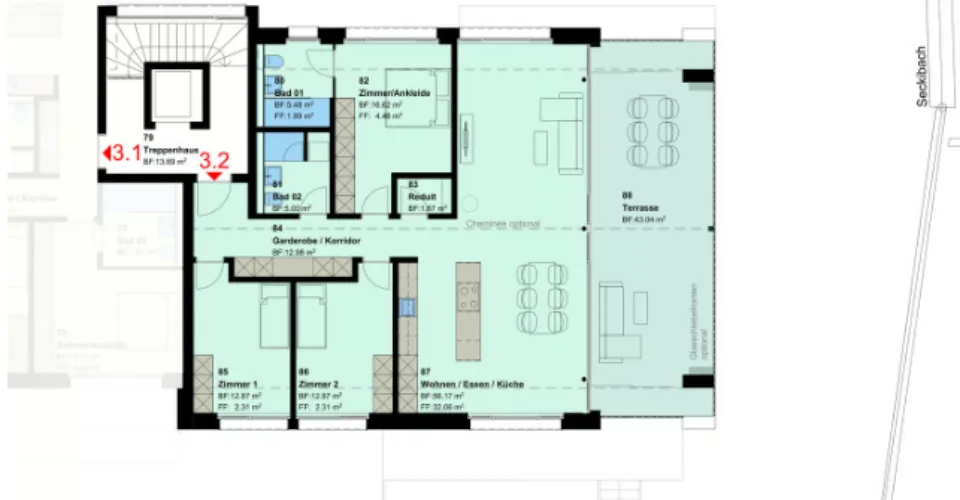 Projet de construction neuve : appartement de 4,5 pièces en mansarde à Untereggen – photo 19 sur 20