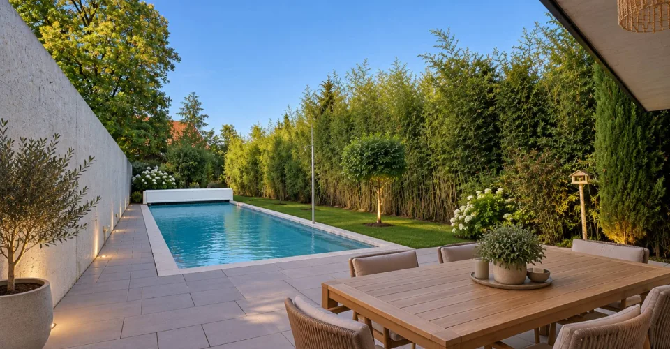 Villa mit Architektur mit Pool und großem Garten – Foto 16 von 16