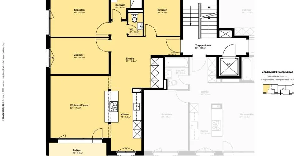Rénové à neuf, appartement de 4 pièces