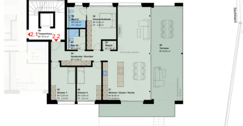 Neubauprojekt: 4.5-Zimmer-Obergeschosswohnung in Untereggen – photo 9 of 20
