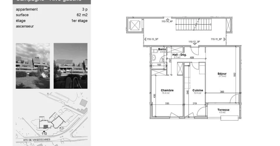 Appartement de 3 pièces avec balcon à Vandoeuvres – foto 2 di 2