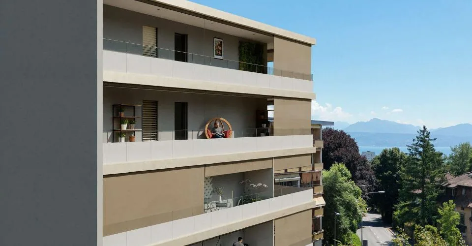 Attique 3.5 pces neuf de 93.9 m2 - Vue panoramique lac - Confrérie 46 à Prilly – Foto 6 von 9
