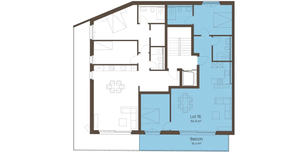 Attique 3.5 pces neuf de 93.9 m2 - Vue panoramique lac - Confrérie 46 à Prilly – Foto 7 von 9