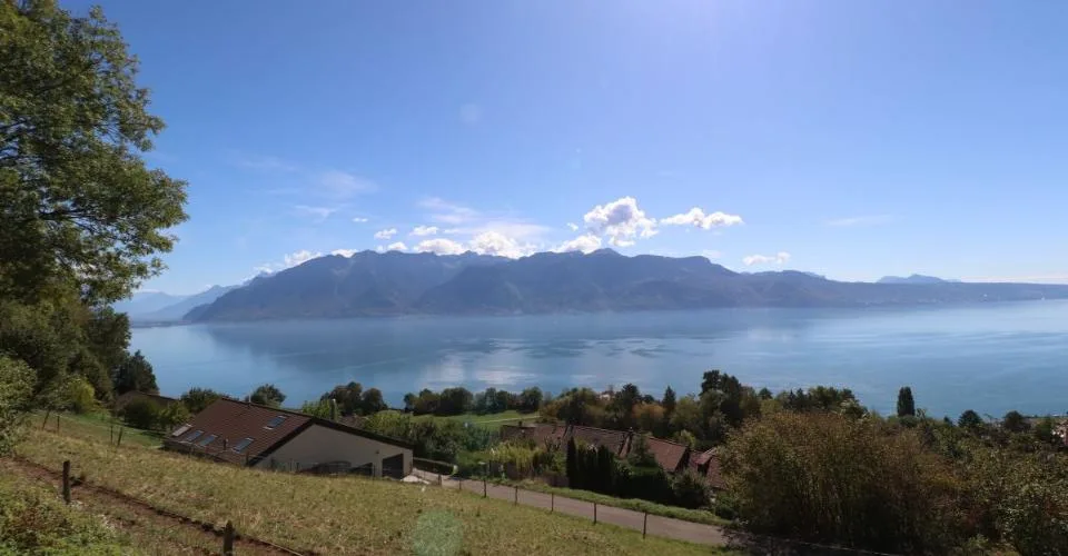 IMMEUBLE DE 4 APPARTEMENTS A RENOVER AVEC VUE PANORAMIQUE EXCEPTIONNELLE SUR LE LAC LEMAN ET LES ALPES – photo 3 sur 13