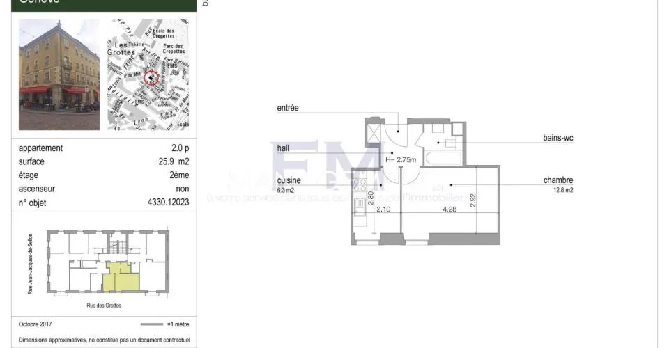 2 Zimmer Wohnung in Genève – Foto 6 von 6