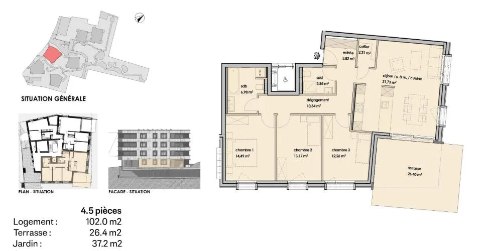 ***RÉSERVÉ*** Appartement de 4.5 pièces en rez-de-jardin – foto 6 di 6