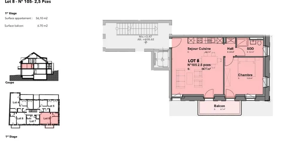 Lot n8 - Appartement neuf de 2,5p au coeur de Cheseaux-sur-Lausanne – photo 12 sur 12