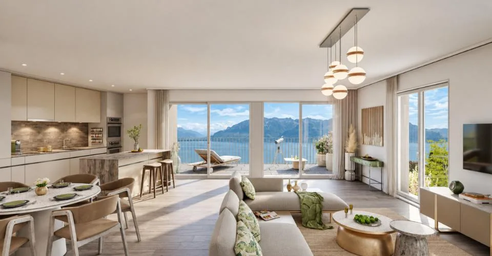 Chexbres – 4,5 pièces neuf avec terrasse et vue sur le Léman – photo 3 sur 5