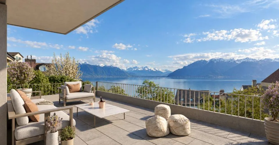 Chexbres – 4,5 pièces neuf avec terrasse et vue sur le Léman – photo 2 sur 5