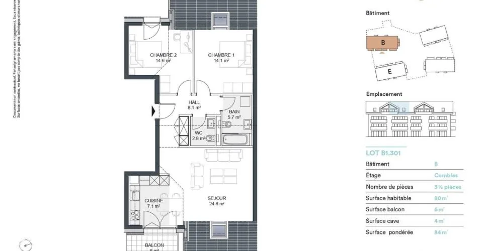 3.5 Zimmer Attikawohnung in Morges – Foto 8 von 9