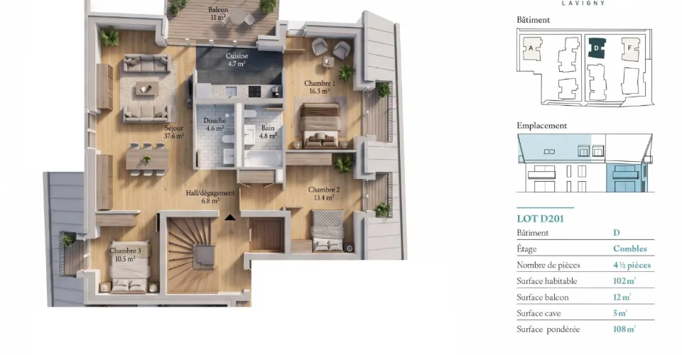 Neue 4.5-Zimmer-Wohnung mit Balkon – Foto 7 von 9