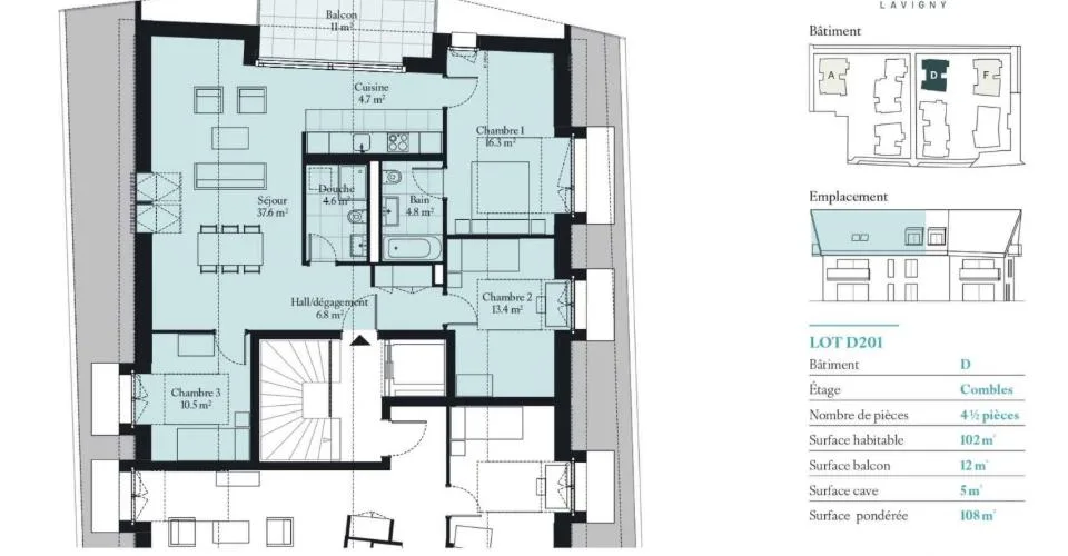 Neue 4.5-Zimmer-Wohnung mit Balkon – Foto 8 von 9