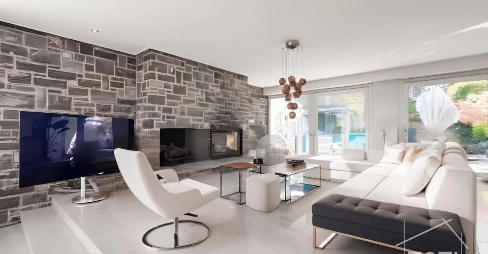 Duplex 5,5 p. de 231 m² - jardin 1'100 m², piscine privée et vue lac - Lutry – foto 9 di 13