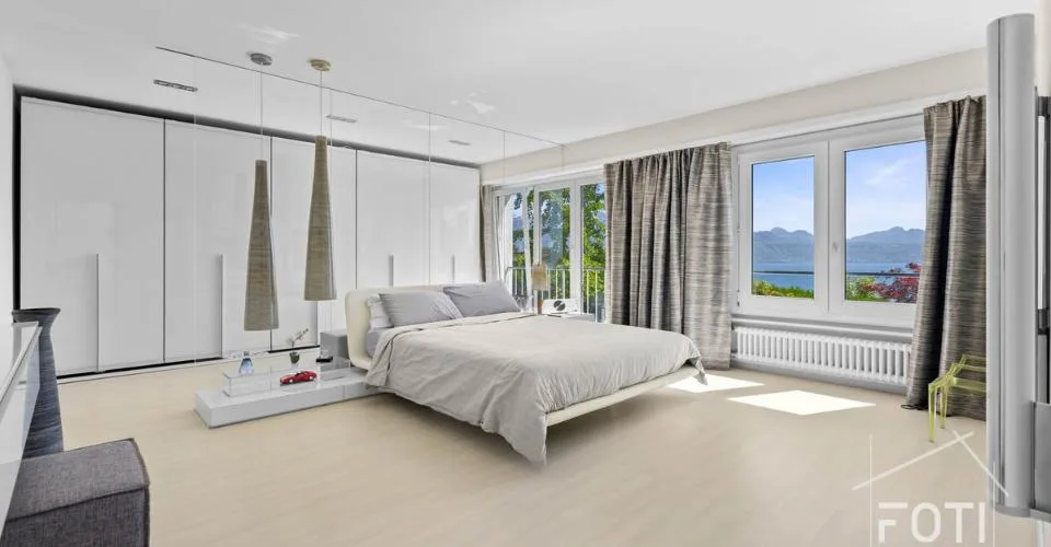 Duplex 5,5 p. de 231 m² - jardin 1'100 m², piscine privée et vue lac - Lutry – foto 13 di 13