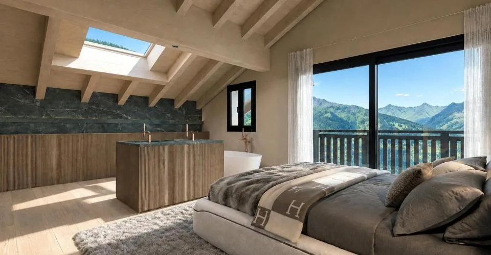 Exclusivité. Crans, en cours de construction : chalet de luxe avec piscine intérieure – Foto 10 von 12