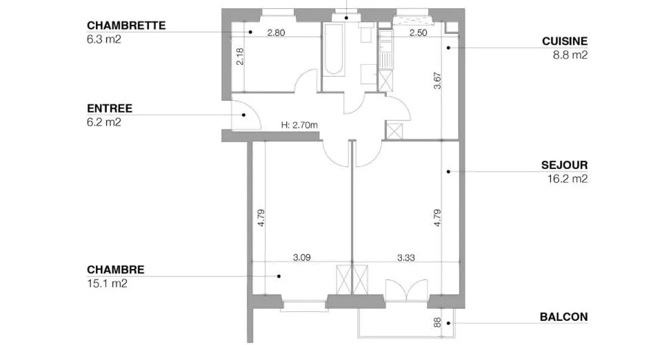 CAROUGE - Place d'Armes 4 - 56 m2 – Foto 4 von 4