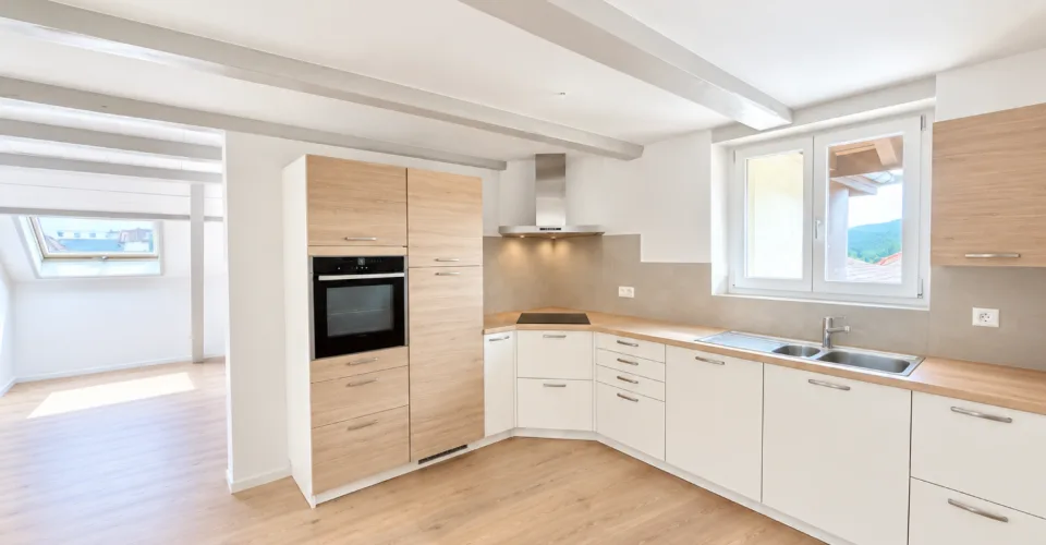 APPARTEMENT DE 4.5 PIÈCES ENTIÈREMENT RÉNOVÉ AVEC TERRASSE ET VUE SUR LA VALLÉE – foto 1 di 18