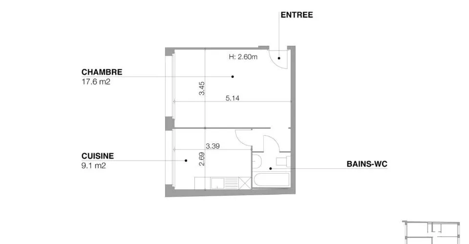 PLAINPALAIS - Rue des Pitons 3 - 31m2 – Foto 4 von 4