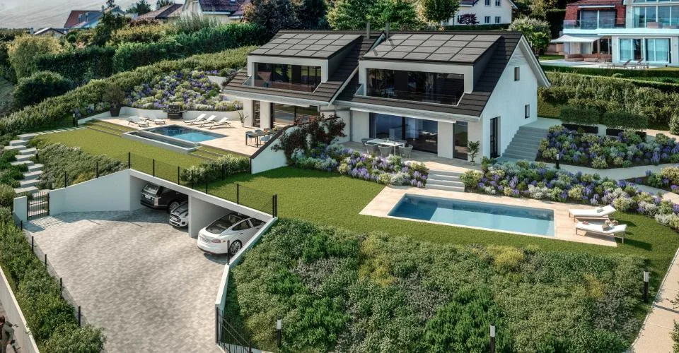 Villa contemporaine vue lac et Mont-Blanc à Trélex – Foto 2 von 3