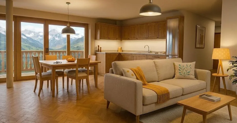 Eine alpine Auszeit, XXL-Terrasse von 35 m² mit Sonnenschein LOT 5: Prächtige 4,5 Zimmer – Foto 2 von 11