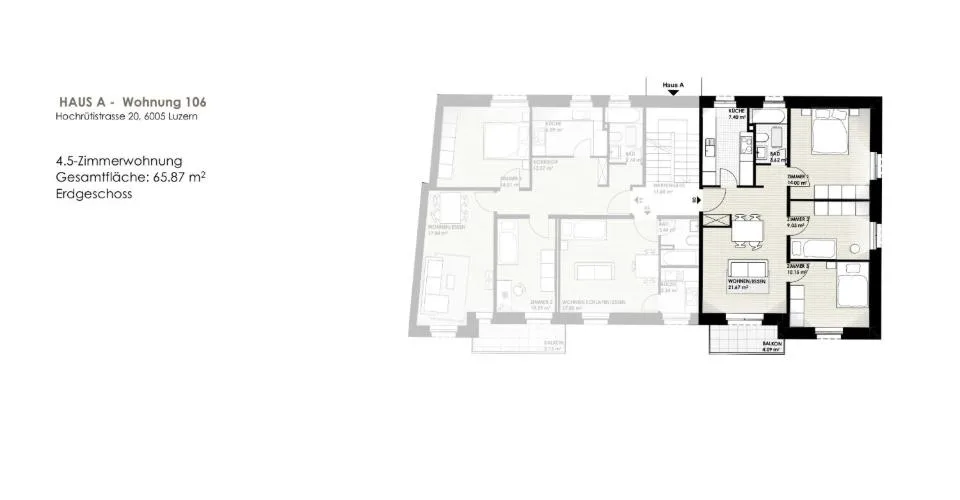 Exklusive 4.5-Zimmer-Wohnung mit Balkon, Luzern – Foto 7 von 9