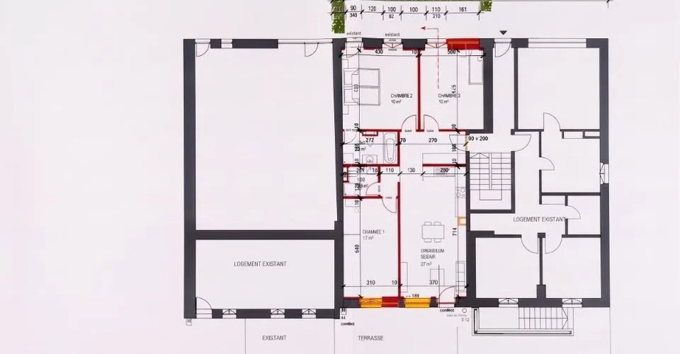 ORGES - immeuble de rendement de 6 appartements avec place-jardin et places de parc – Foto 9 von 11