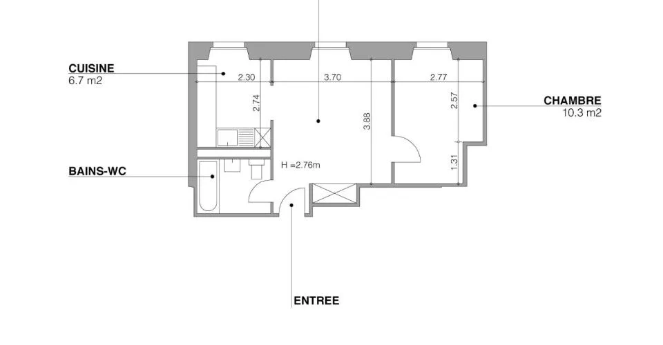 CORNAVIN - 11, rue Fendt - 3 pièces - 37 m2 – Foto 6 von 6