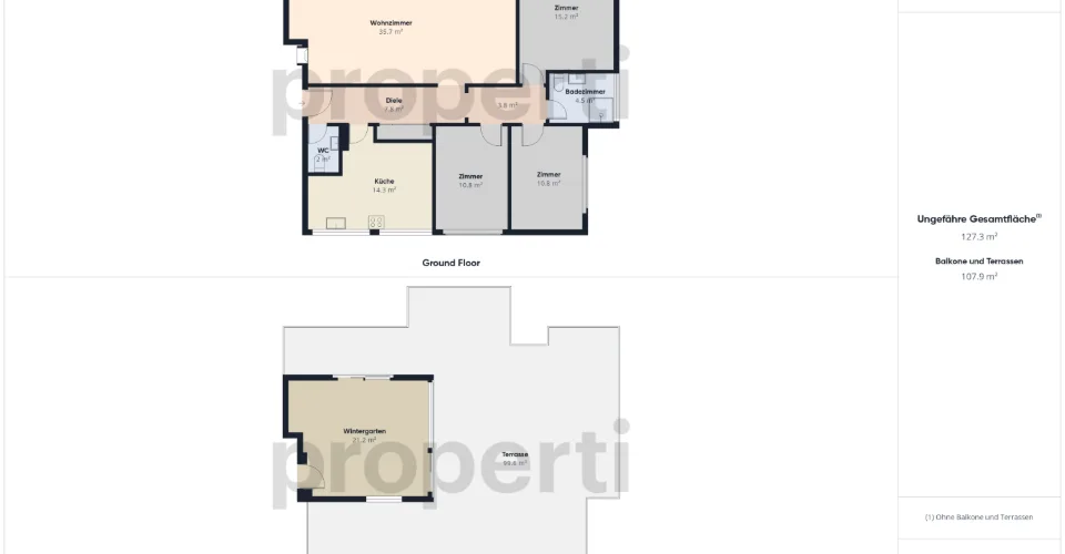 4.5-5.5 Zimmer Wohnung mit privater 120 m² Dachterrasse mit verglastem Pavillon, Cheminée, Süd-Balkon & Tiefgaragenplatz! – Foto 12 von 13