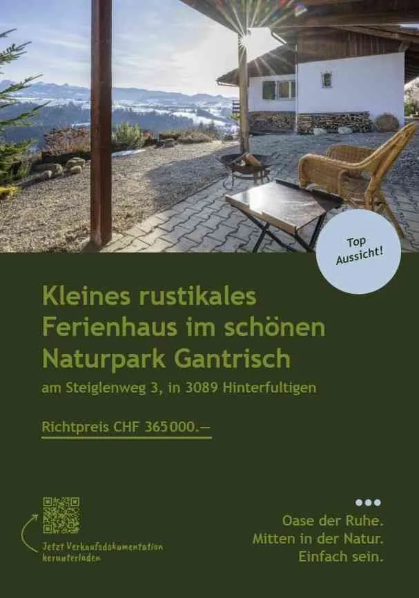 Kopie Kleines rustikales Ferienhaus im Naturpark Gantrisch
