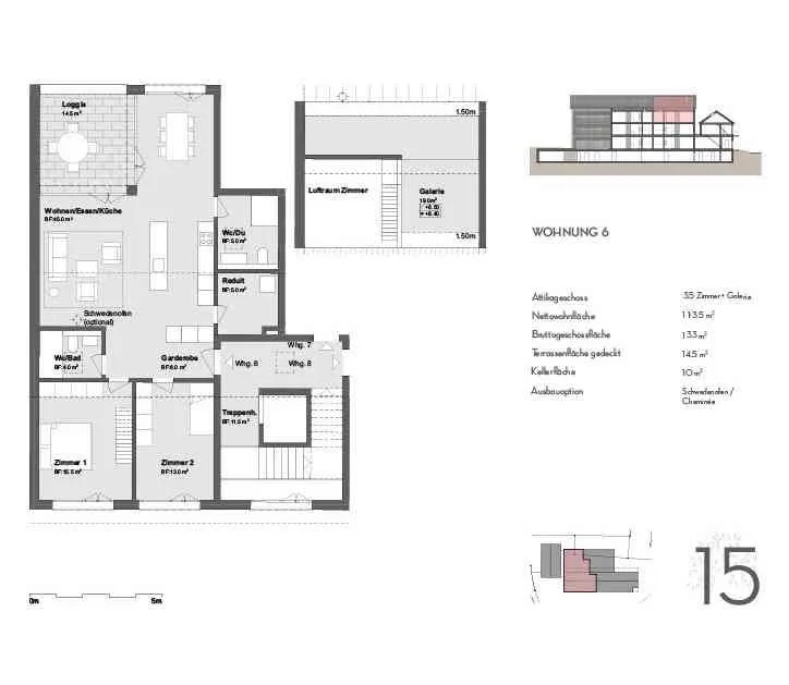Letzte Gelegenheit, Neue Attikawohnung 3.5 Zimmer mit Galerie – foto 4 di 9