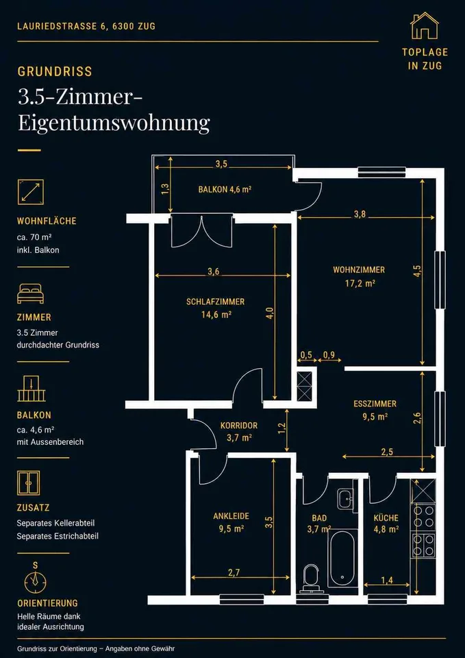 Attraktive 3.5-Zimmer-Eigentumswohnung an zentraler Lage in Zug