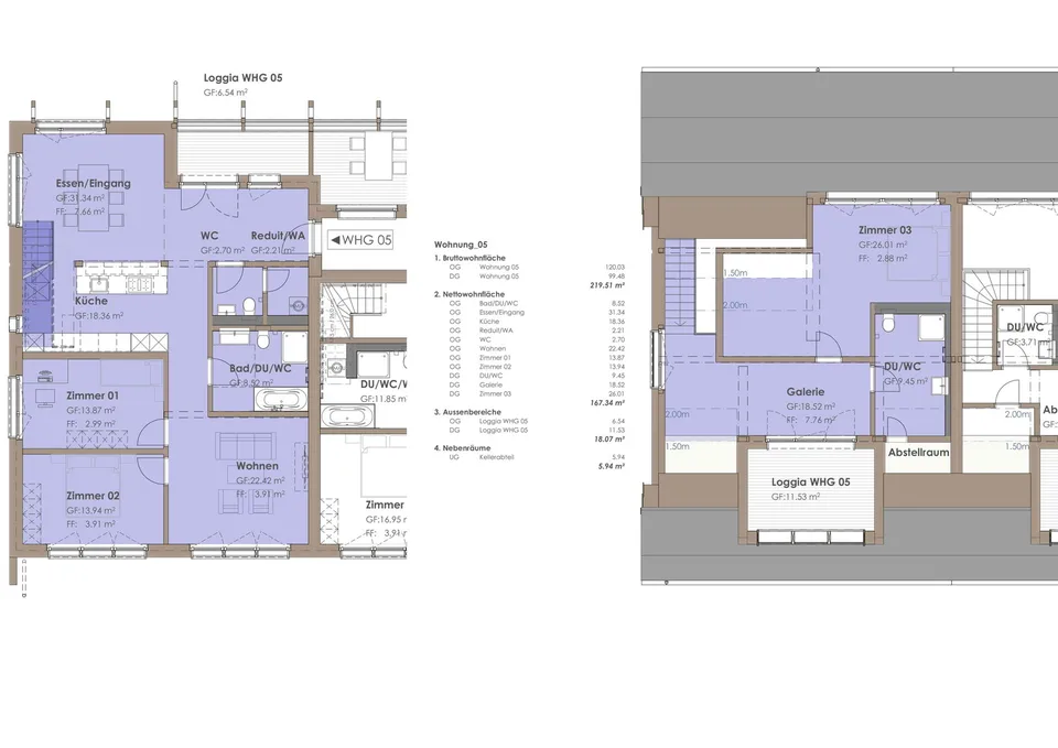 Vollholz 5.5 Zimmer Maisonettewohnung