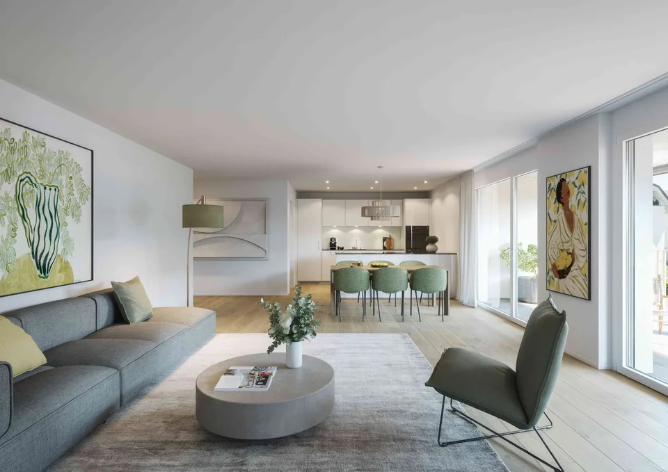 Etagenwohnung mit grosser Terrasse und attraktivem Grundriss