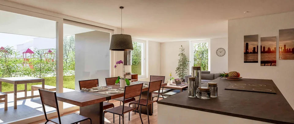Moderne 4.5-Zimmer-Gartenwohnung Neubau zentral gelegen