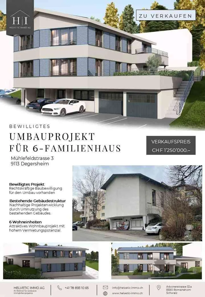 Bewilligtes Umbauprojekt für 6 Wohnungen in Degersheim