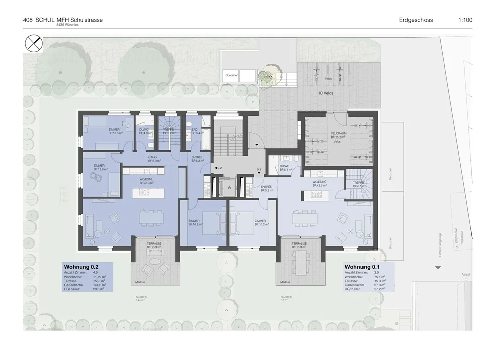 Moderne 4.5-Zimmer-Neubau-Wohnung zentral gelegen