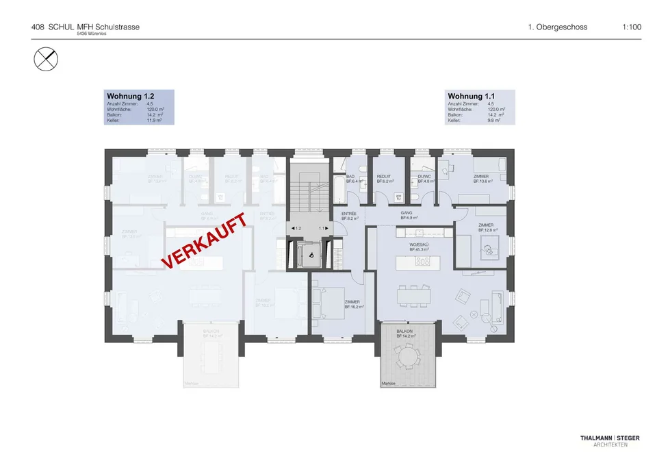 Moderne 4.5-Zimmer-Neubau-Wohnung zentral gelegen
