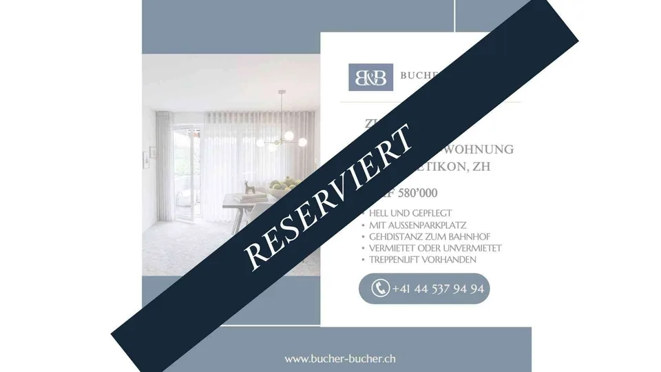 RESERVIERT - Helle und gepflegte 2.5-Zimmer-Wohnung in Effretikon, ZH