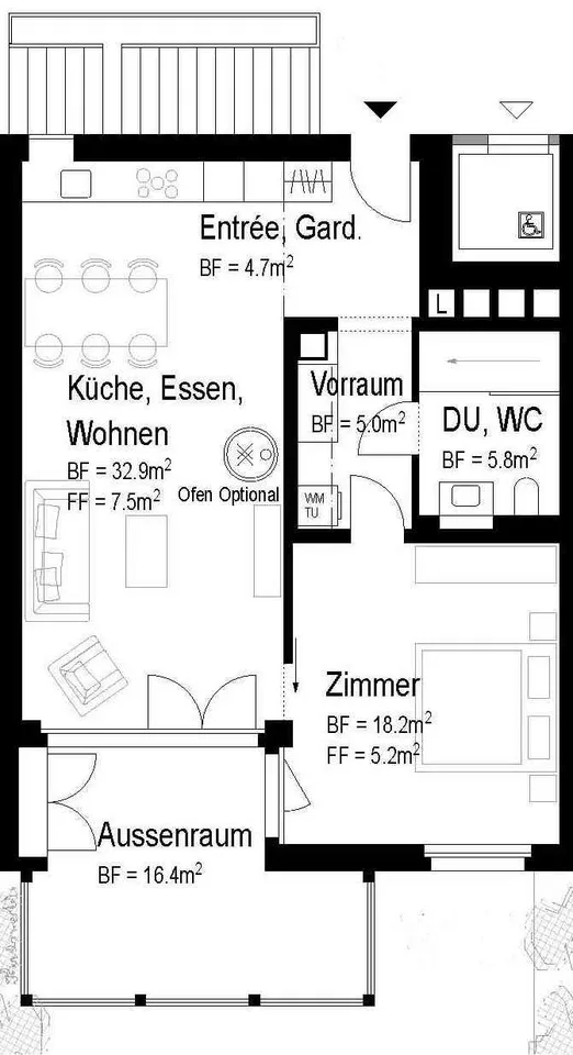 Moderne 2.5-Zimmer-Neubau-Wohnung an bester, ruhiger Lage am Rebhang