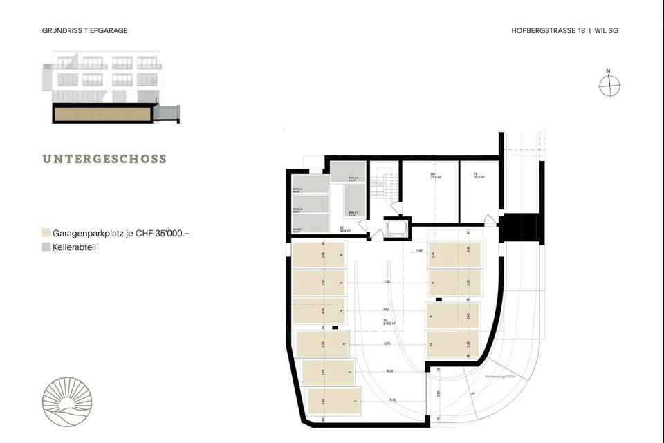 Tiefgaragenparkplätze an top Lage in Wil zu verkaufen!