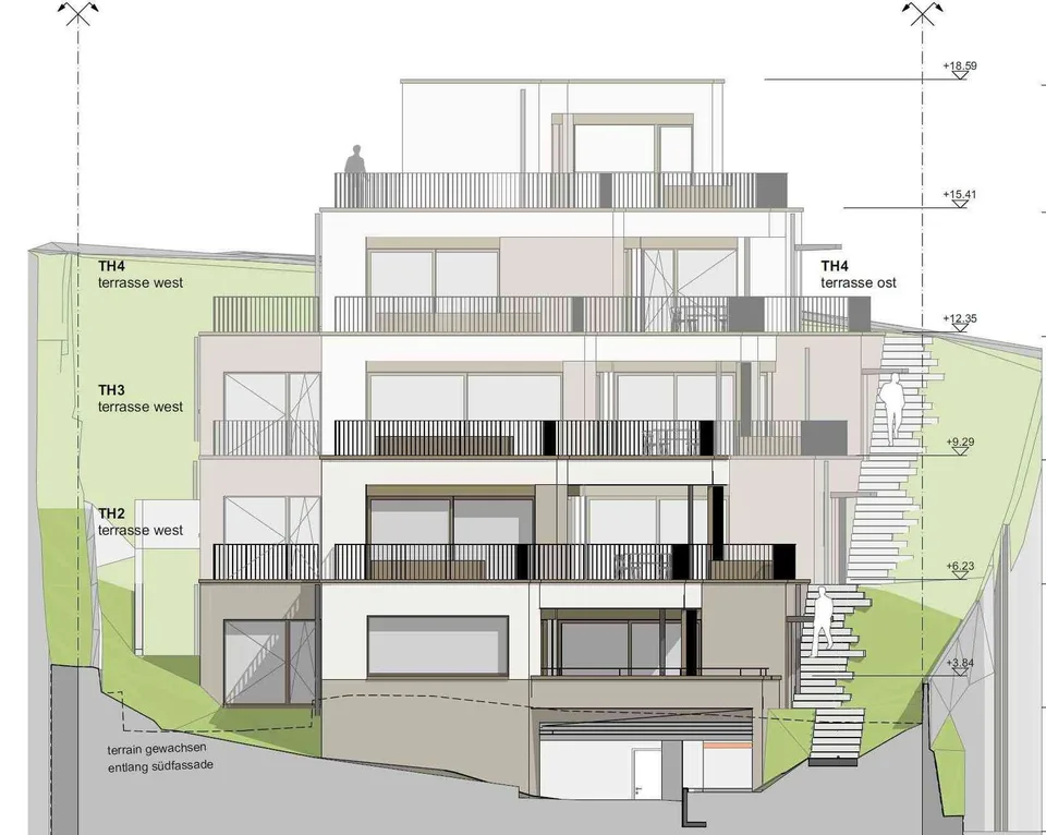 Bauprojekt mit 4 Terrassenhäuser inkl. rechtskräftiger Baubewilligung