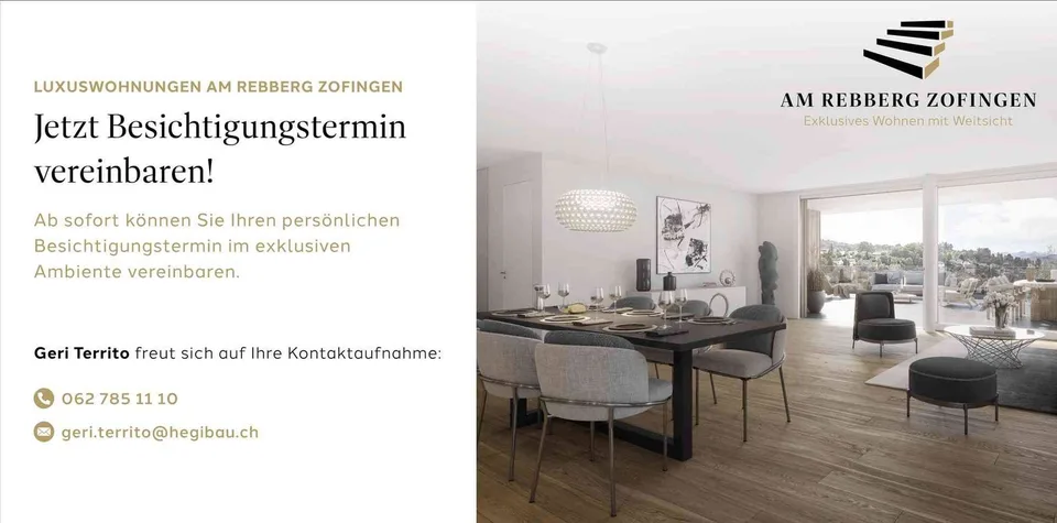 Exklusives Wohnen mit Weitsicht am Rebberg Zofingen