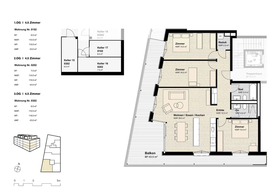 Im Park: sonnige 4.5-Zimmerwohnung Süd-West, zentrale Lage