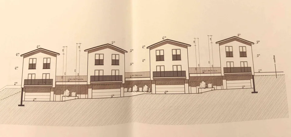 Terreno con progetto approvato per 4 case a Lugano-Valcolla