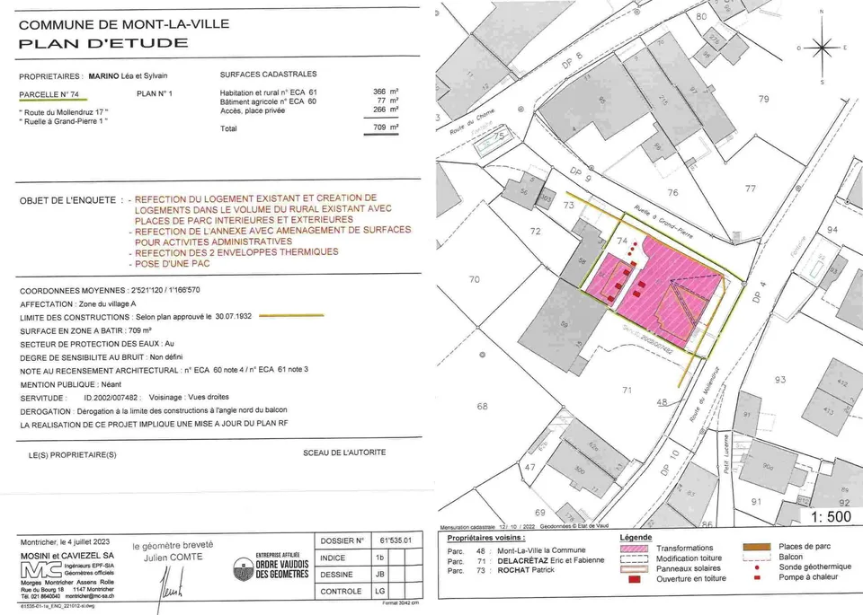 Maison de caractère à vendre – 7 logements - 2 bureaux - Mont-la-Ville